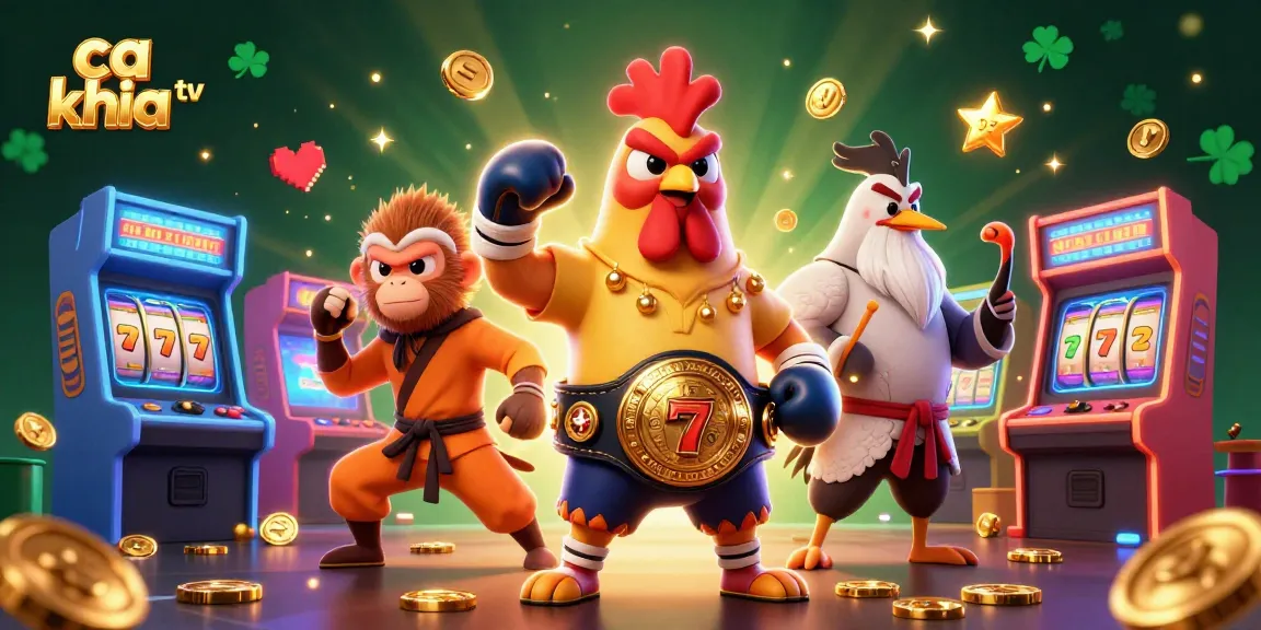 Experience thrilling action with ca khia tv as cartoon characters battle in a vibrant casino scene.