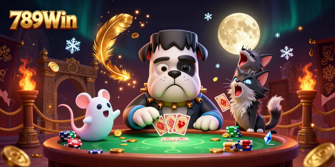 Engage in thrilling gaming action with 789Win's exciting casino atmosphere featuring unique characters.