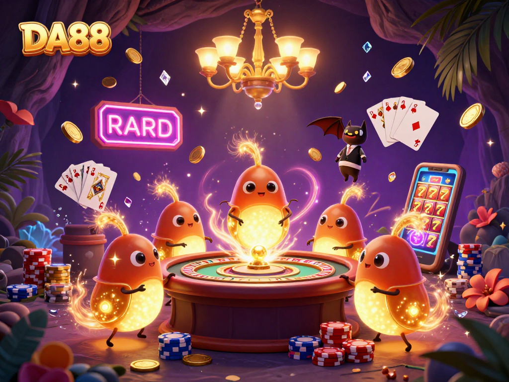 Experience the DA88 casino magic with glowworms and vibrant gameplay elements illuminating the scene.