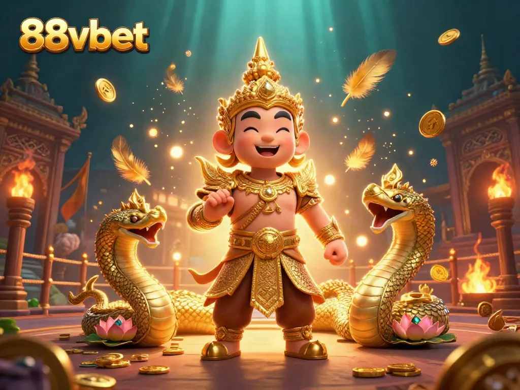 Experience thrilling gameplay with 88vbet's dynamic casino scene featuring mythical guardians and rich decorations.
