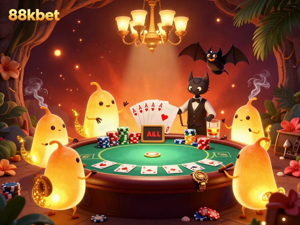Experience thrilling gameplay at 88kbet with vibrant scenes of glowworms illuminating a cave casino.