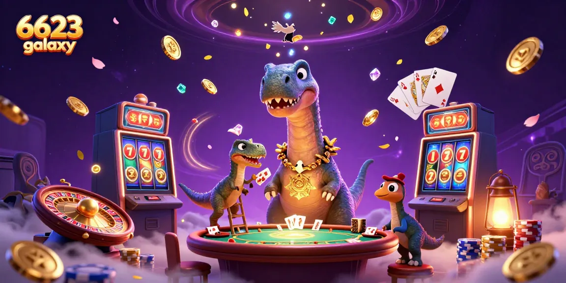 Experience thrilling casino excitement with 6623 galaxy at a vibrant poker table.